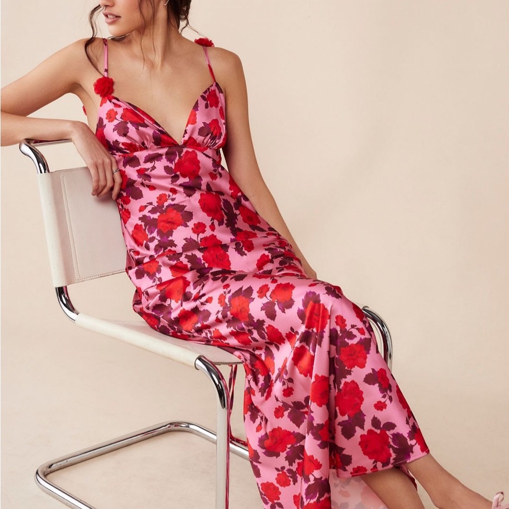 FOR LOVE & LEMONS Huda Maxi Dress in Pink